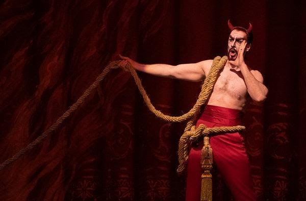 Christian Van Horn as Mefistofele onstage at the Metropolitan Opera