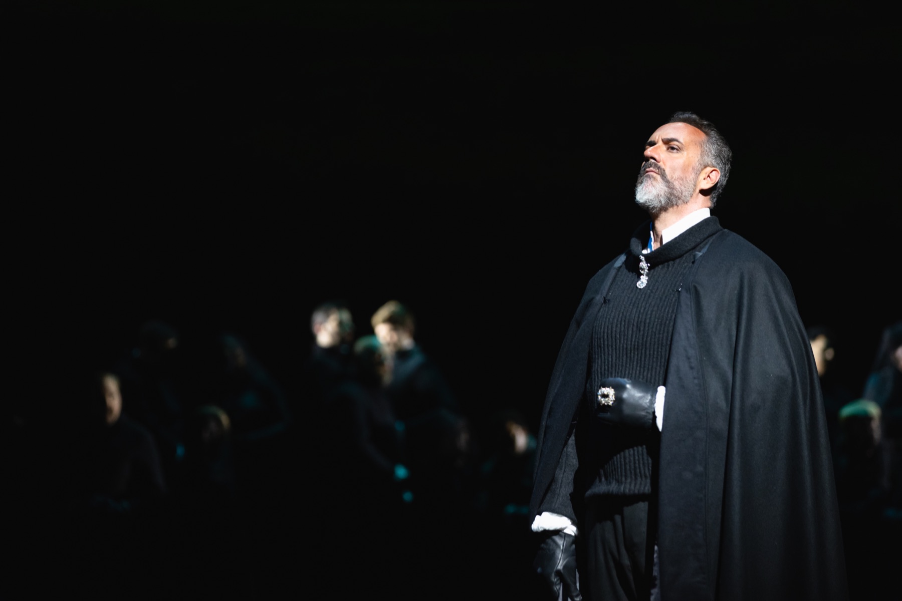 Christian Van Horn as King Philip II standing onstage in Don Carlo at The Dallas Opera, 2026