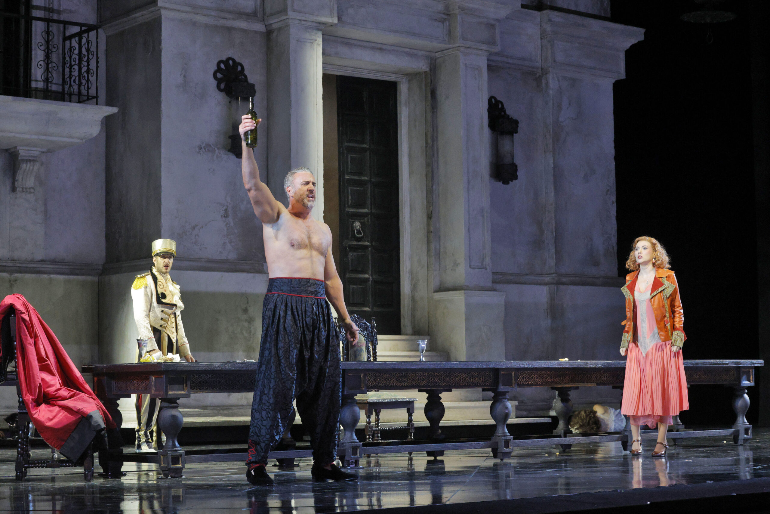 Tommaso Barea, Christian Van Horn and Nina Solodovnikova in Don Giovanni at Lyric Opera of Chicago
